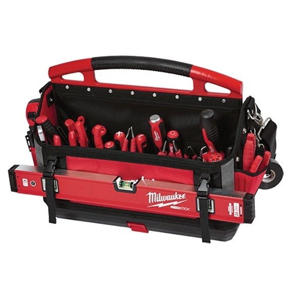 Milwaukee 48-22-8320 Tool Tote, 20 in W, 11 in D, 17 in H, 32-Pocket, Polyester, Red - 2