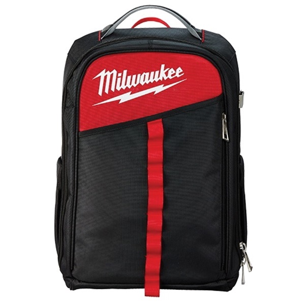 48-22-8202 Backpack, 11.8 in W, 7.87 in D, 19.6 in H, 22-Pocket, Black/Red