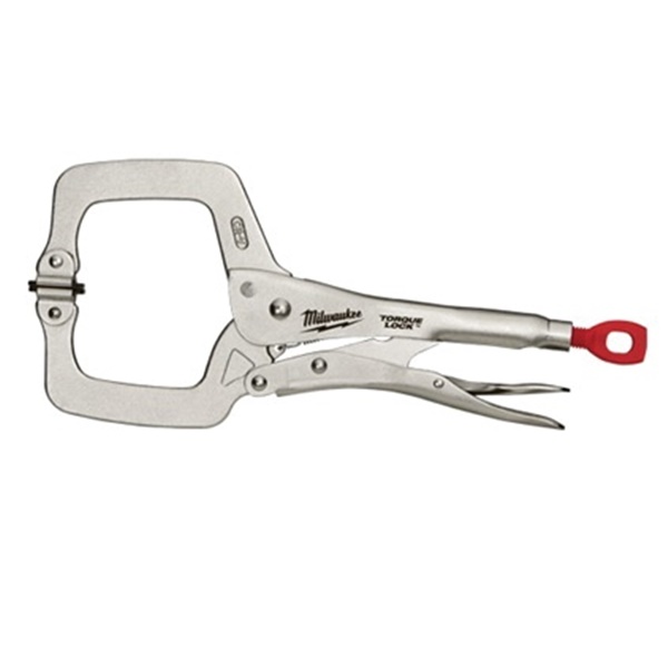 Torque Lock 48-22-3521 Locking C-Clamp, 4 in Max Opening Size, 4 in D Throat, Alloy Steel Body, Silver Body