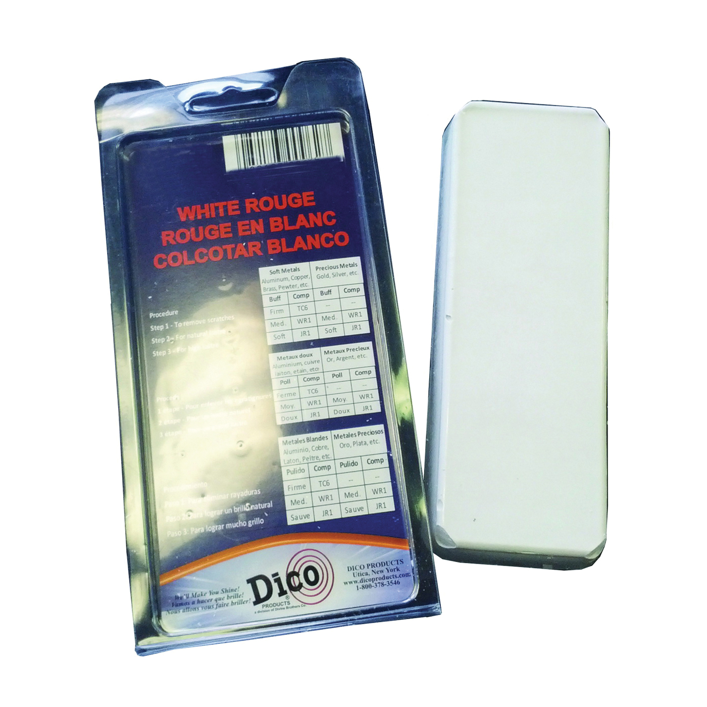 Dico 7100960 Buffing Compound, 1/2 in Thick, White Rouge, White - 1