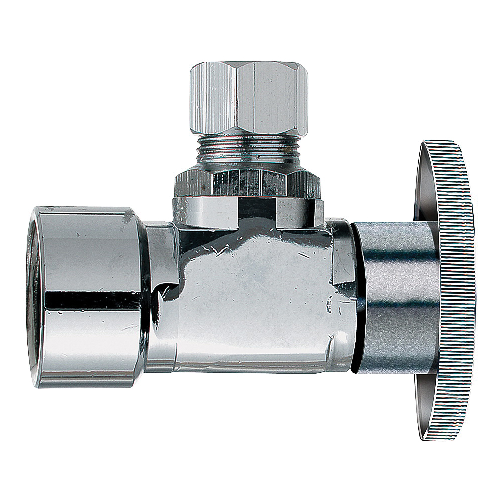 PP46PCLF Stop Valve, 1/2 x 1/4 in Connection, FIP x Compression, Brass Body