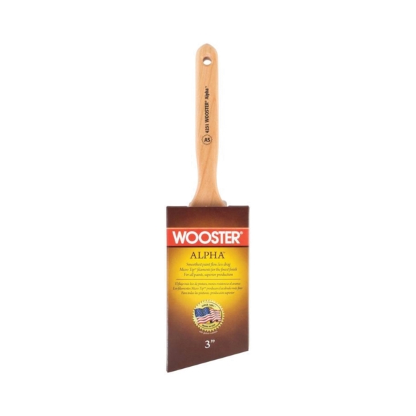 Wooster 4231-3 Paint Brush, 3 in W, 3-11/16 in L Bristle, Synthetic Bristle, Sash Handle