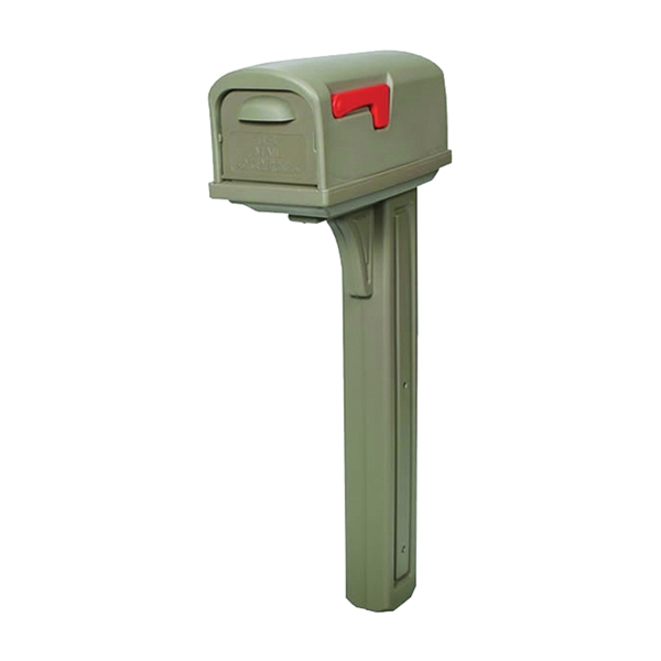 Classic Series GCL10000M Mailbox Post Combo, 800 cu-in Mailbox, Plastic Mailbox, Plastic Post, Mocha