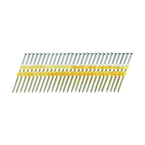 Senco KD27APBSN Series Collated Nail, Plastic Strip Collation, 3 in L, Steel, Bright Basic