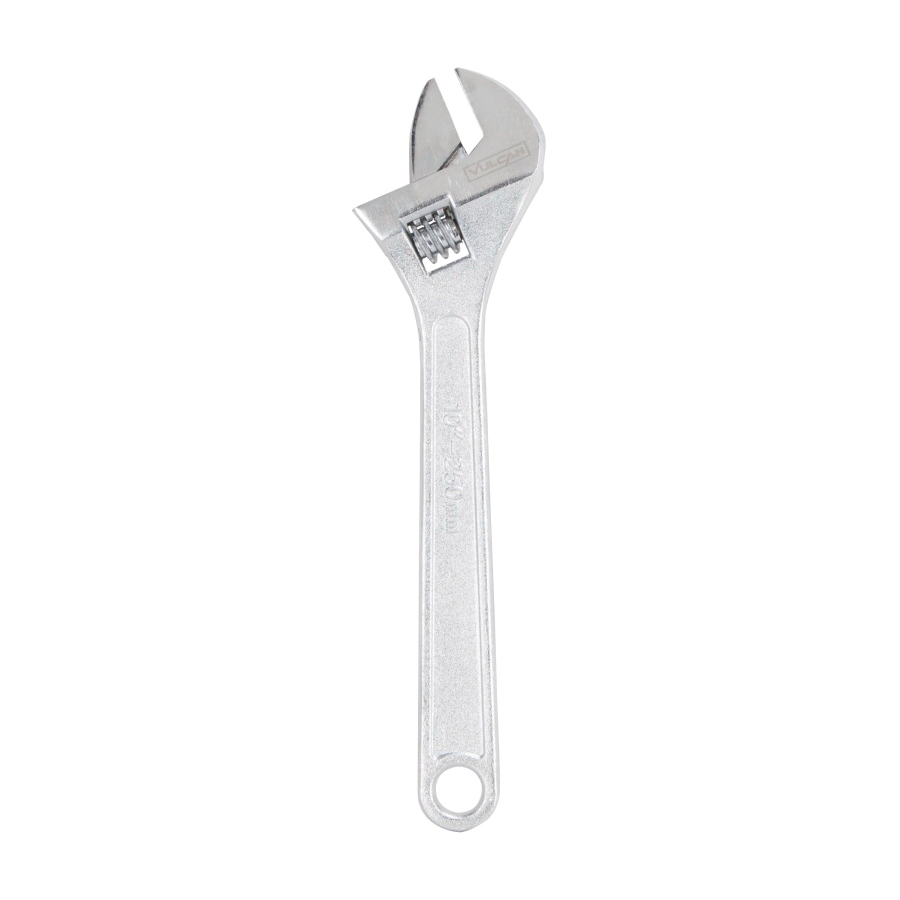 WC917-07 Adjustable Wrench, 10 in OAL, Steel, Chrome