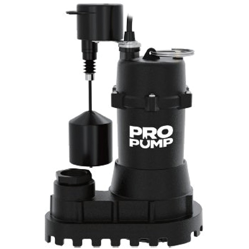 SBI03304VP Sump Pump, 1-Phase, 5 A, 115 V, 1/3 hp, 1-1/2 in Outlet, 28 ft Max Head, 4080 gph, Cast Iron