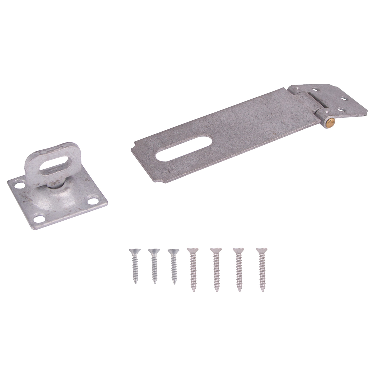 33065MGS-BC3L-PS Safety Hasp, 4-1/2 in L, 4-1/2 in W, Galvanized Steel, Zinc, 3/8 in Dia Shackle