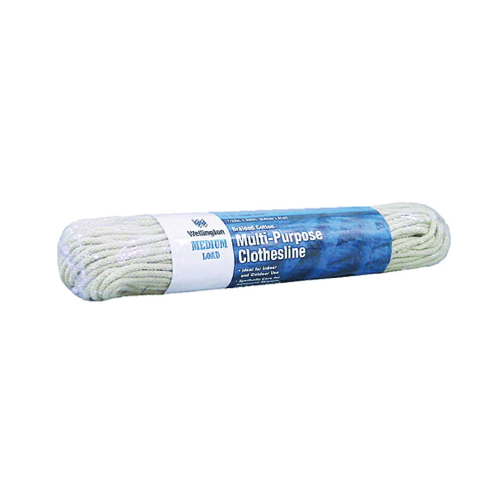 Wellington A5214Y0200H10 Clothesline, 200 ft L, Cotton, 12 lb Working Load