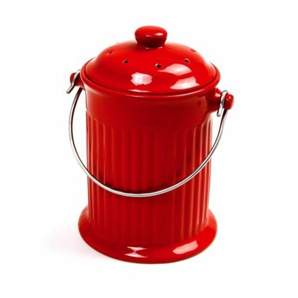 Norpro Ceramic Compost Keeper - Red