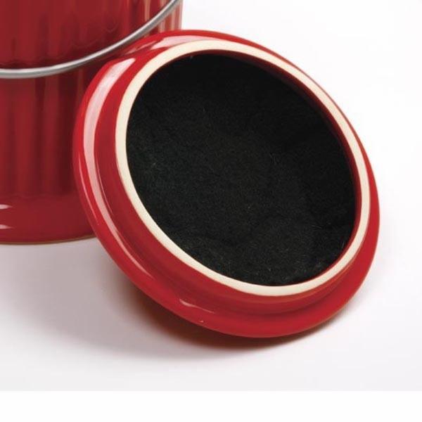 Norpro 93R Compost Crock, 1 gal, 10-1/2 in H, Ceramic, Red - 3