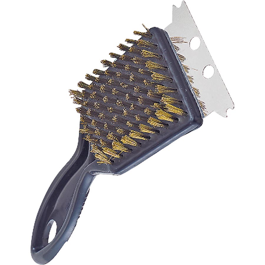 Grill Brush with Stainless Steel Scraper, 2-1/4 in L Brush, 2-1/4 in W Brush, Stainless Steel Bristle