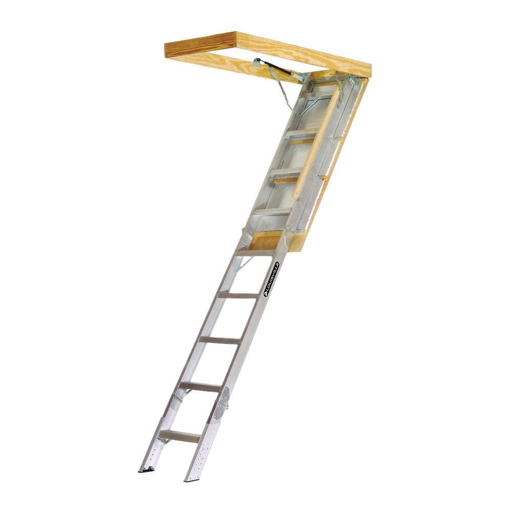 Elite Series AA2210 Attic Ladder, 7 ft 8 in to 10 ft 3 in H Ceiling, 22-1/2 x 54 in Ceiling Opening, 11-Step