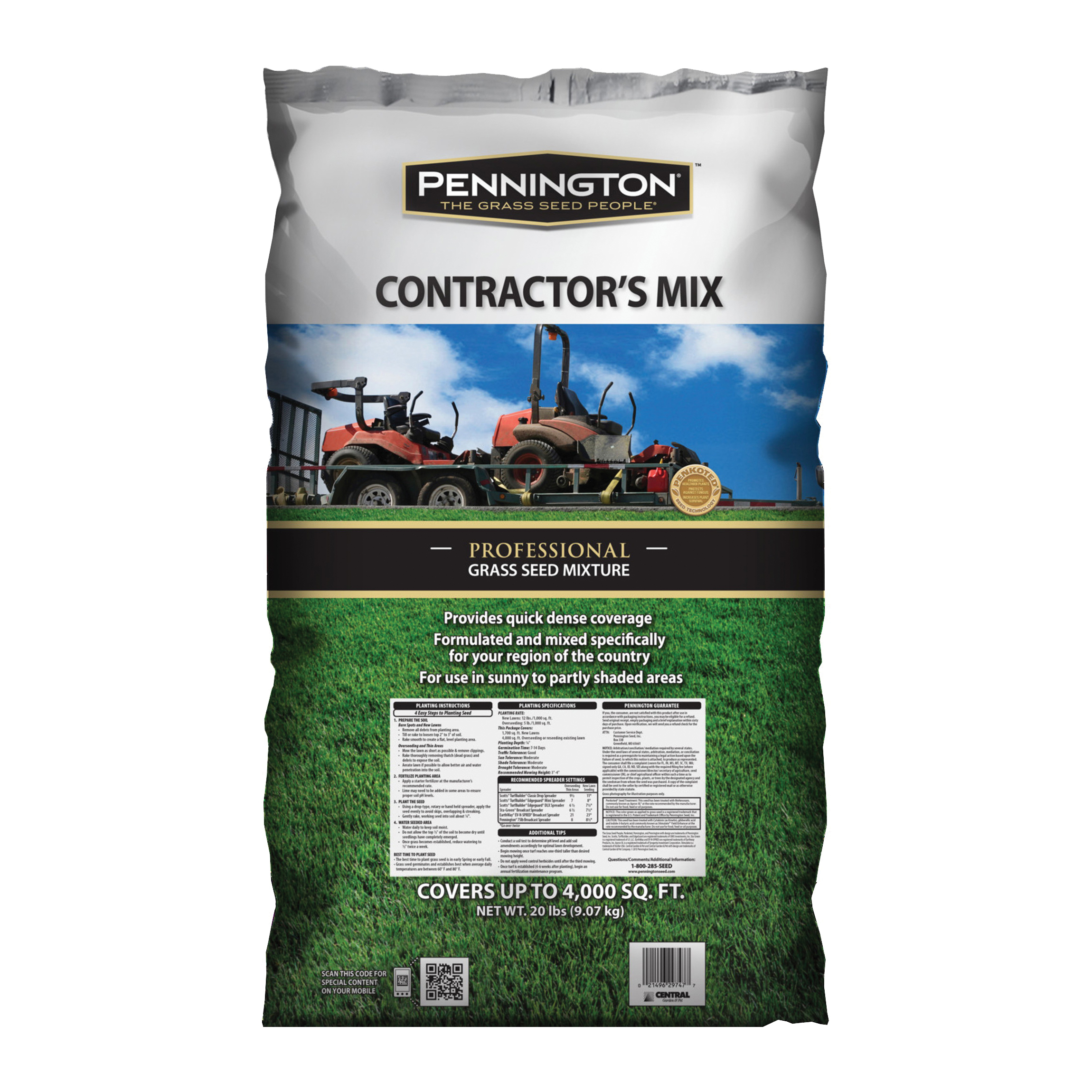 100516637 Grass Seed, 20 lb, 4000 sq-ft Coverage Area