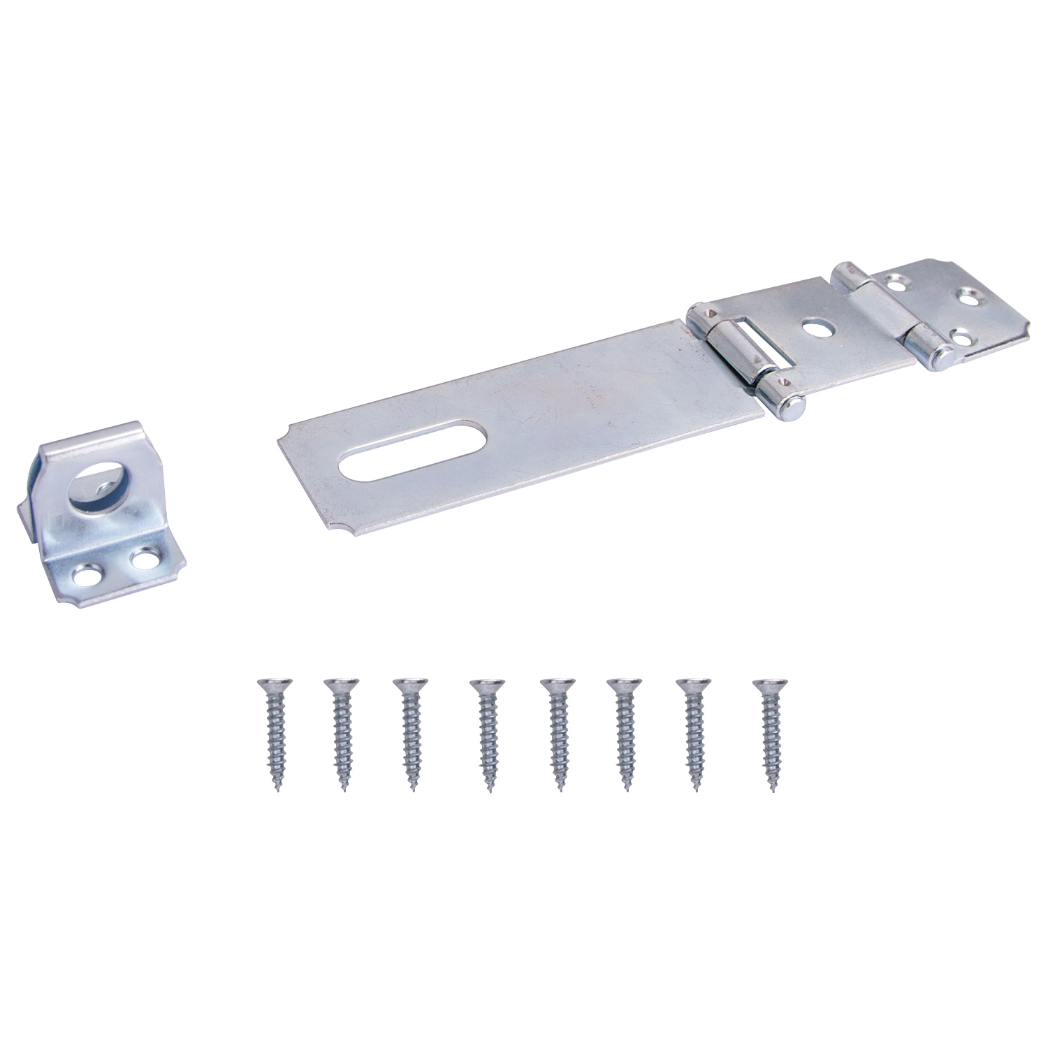 LR-122-BC3L-PS Safety Hasp, 4-1/2 in L, 4-1/2 in W, Steel, Zinc, 7/16 in Dia Shackle, Fixed Staple