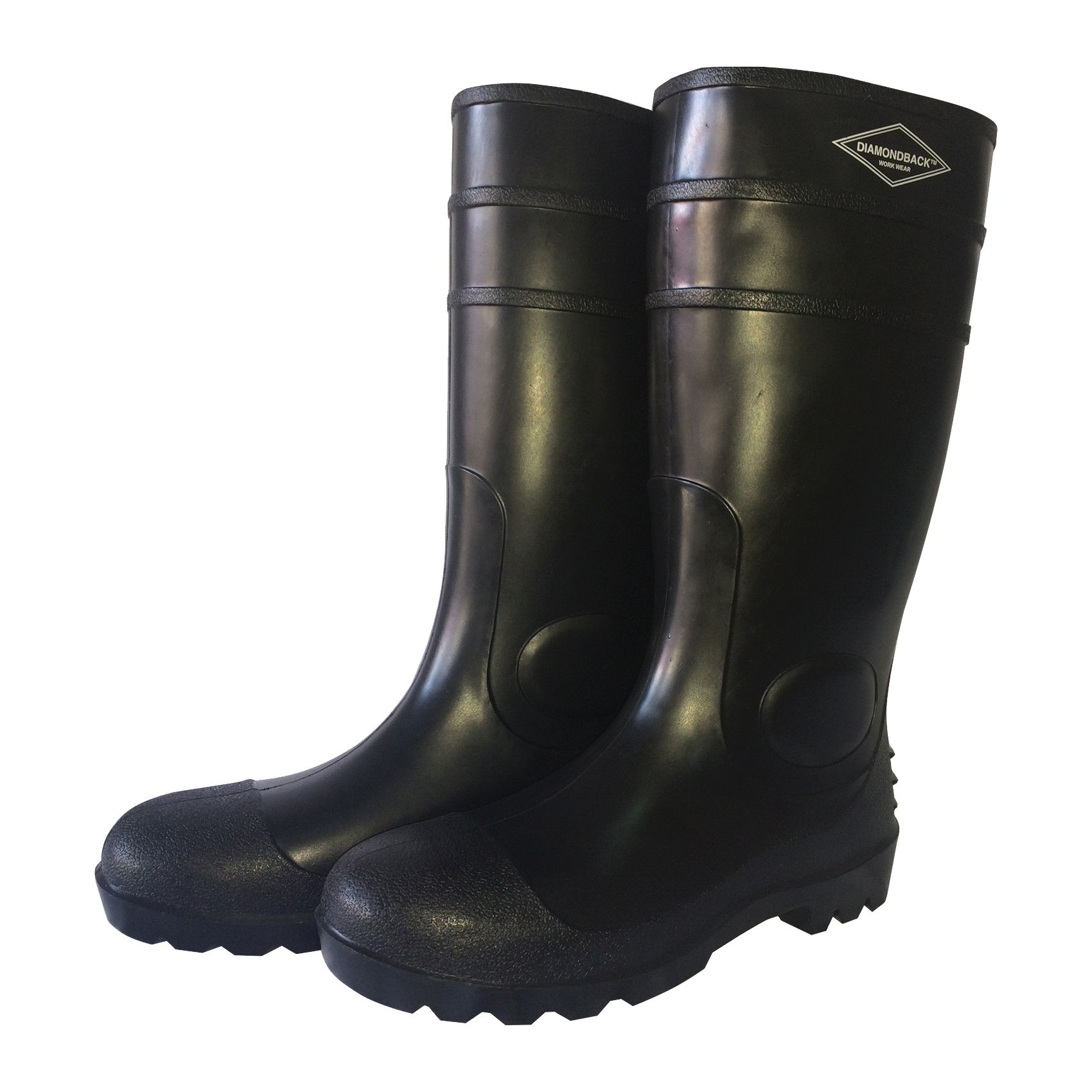 L-G06B9 Knee Boots, 9, Black, PVC Upper, Slip on Boots Closure