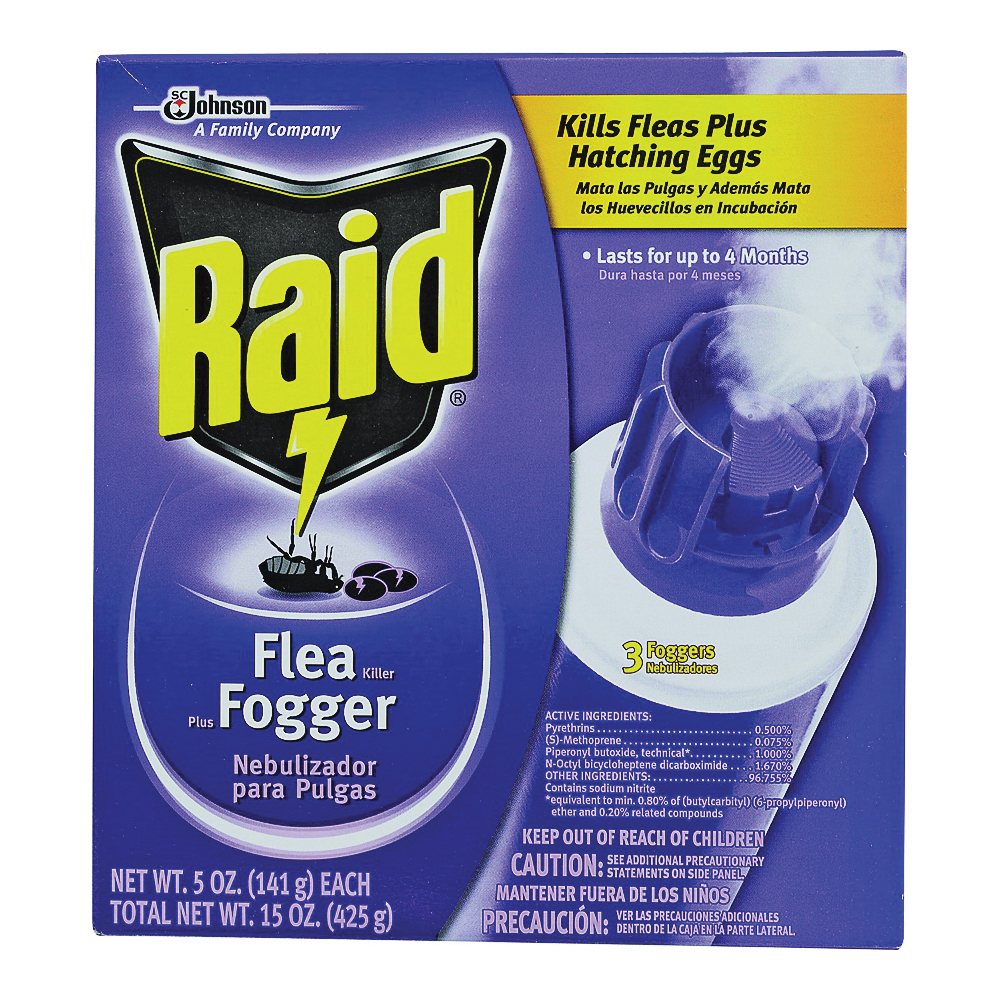 41654 Flea Killer Plus Fogger, 3840 cu-ft Coverage Area, Clear