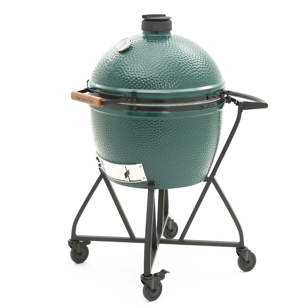 Big Green Egg 121158 Integrated Nest and Handler, 35 in OAL, 34 in OAW, Steel, Powder-Coated, Free/Locking Caster, for XL EGG - 3