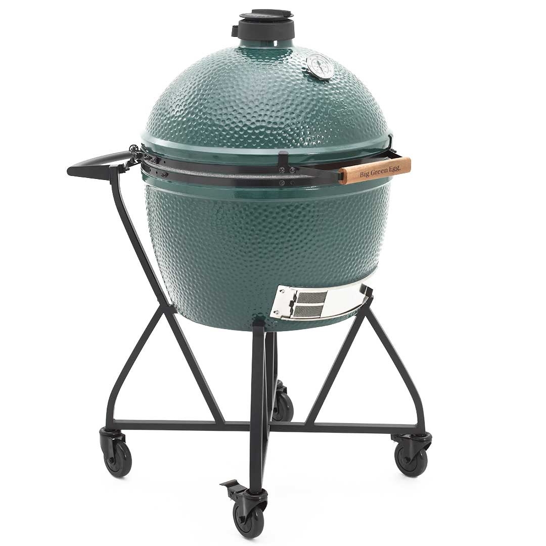 Big Green Egg 121158 Integrated Nest and Handler, 35 in OAL, 34 in OAW, Steel, Powder-Coated, Free/Locking Caster, for XL EGG - 4
