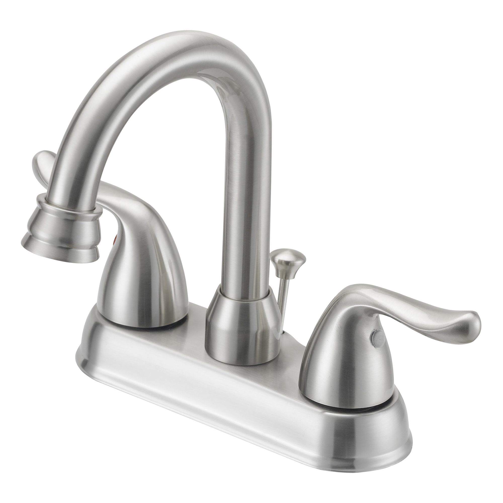 TQ-5111080NP Lavatory Faucet, 1.2 gpm, 2-Faucet Handle, 3-Faucet Hole, Metal/Plastic, Brushed Nickel