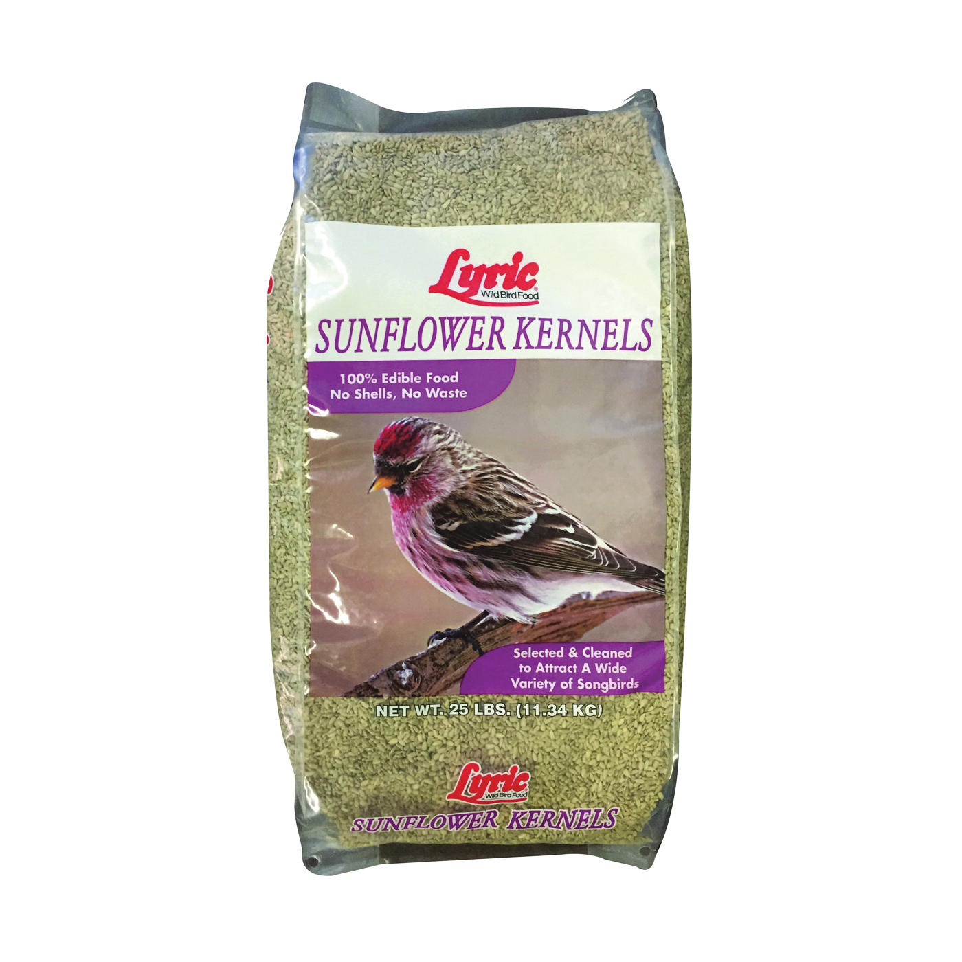 Lyric 26-47284 Bird Seed, Sunflower Kernel, 25 lb Bag