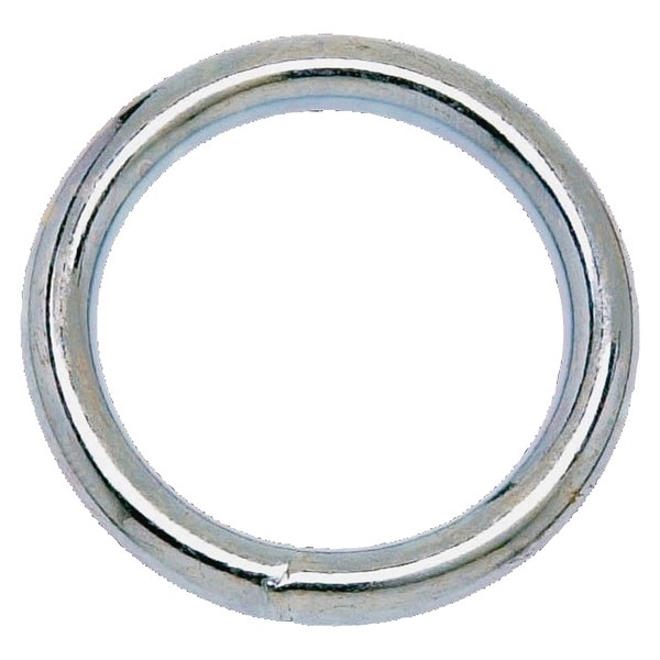 T7665001 Welded Ring, 200 lb Working Load, 2 in ID Dia Ring, #7B Chain, Steel, Nickel-Plated