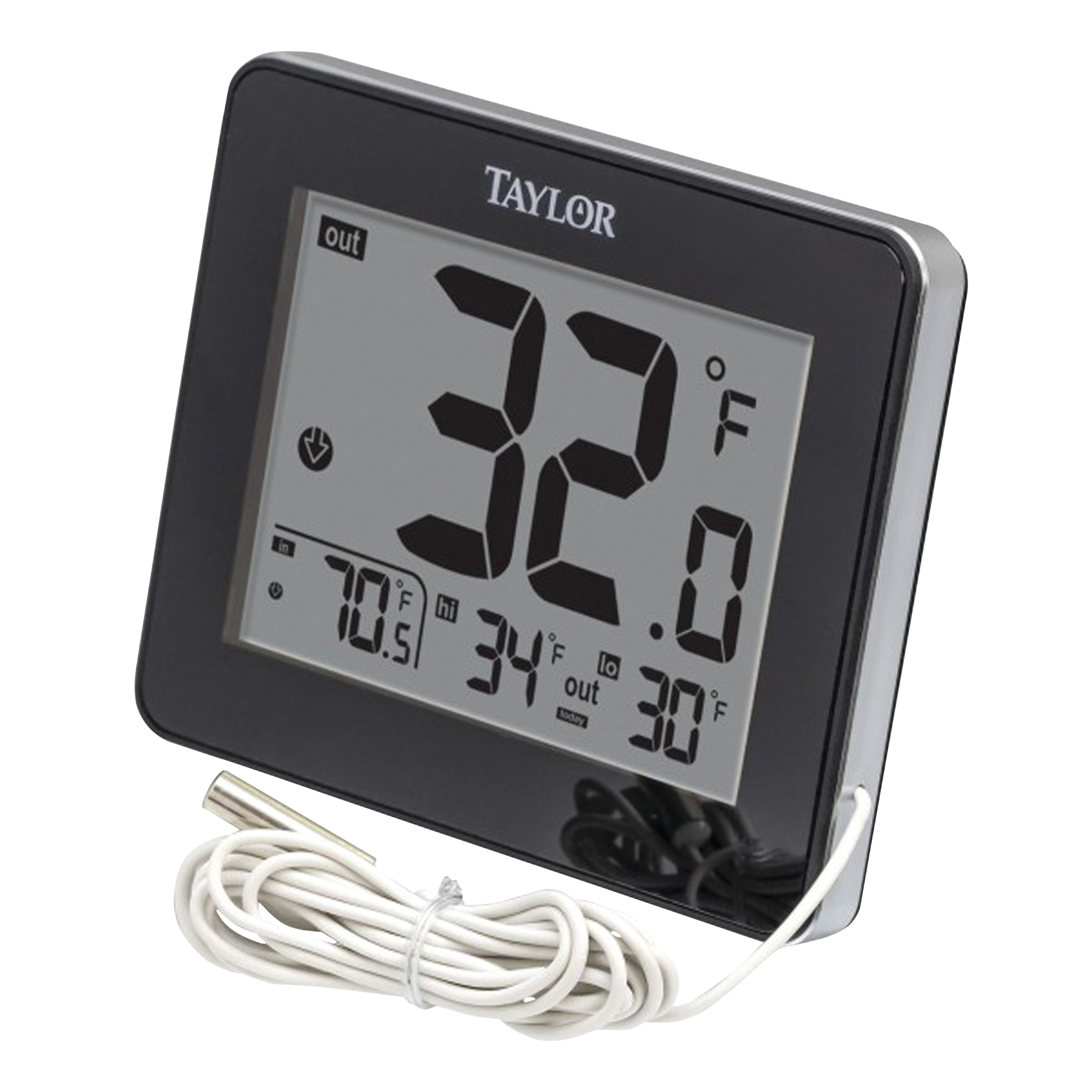 Taylor 1710 Thermometer, 2.94 in W x 2.13 in H Display, Plastic Casing - 1