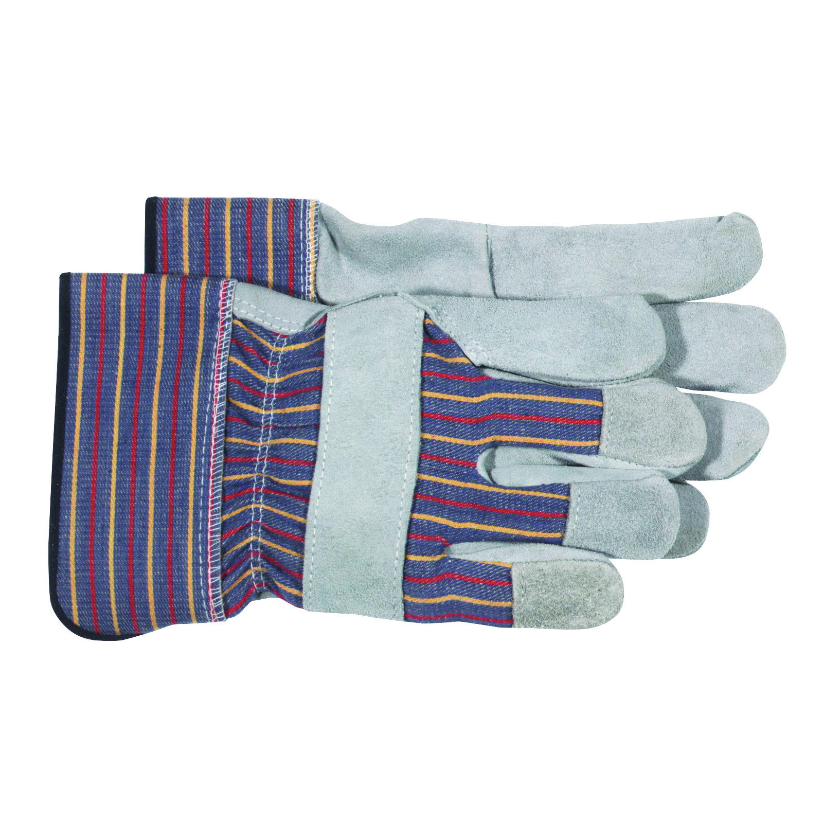 4094 Welder Gloves, Men's, L, Wing Thumb, Rubberized Safety Cuff, Blue/Gray