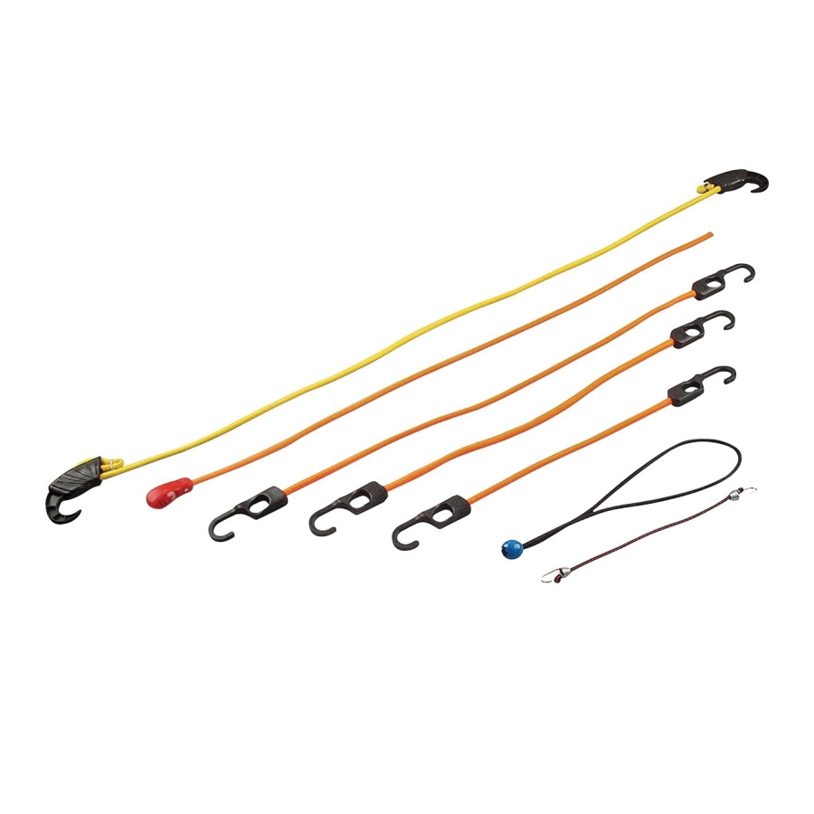 FH64076 Stretch Cord Set, Polypropylene, Black/Orange, Hook End