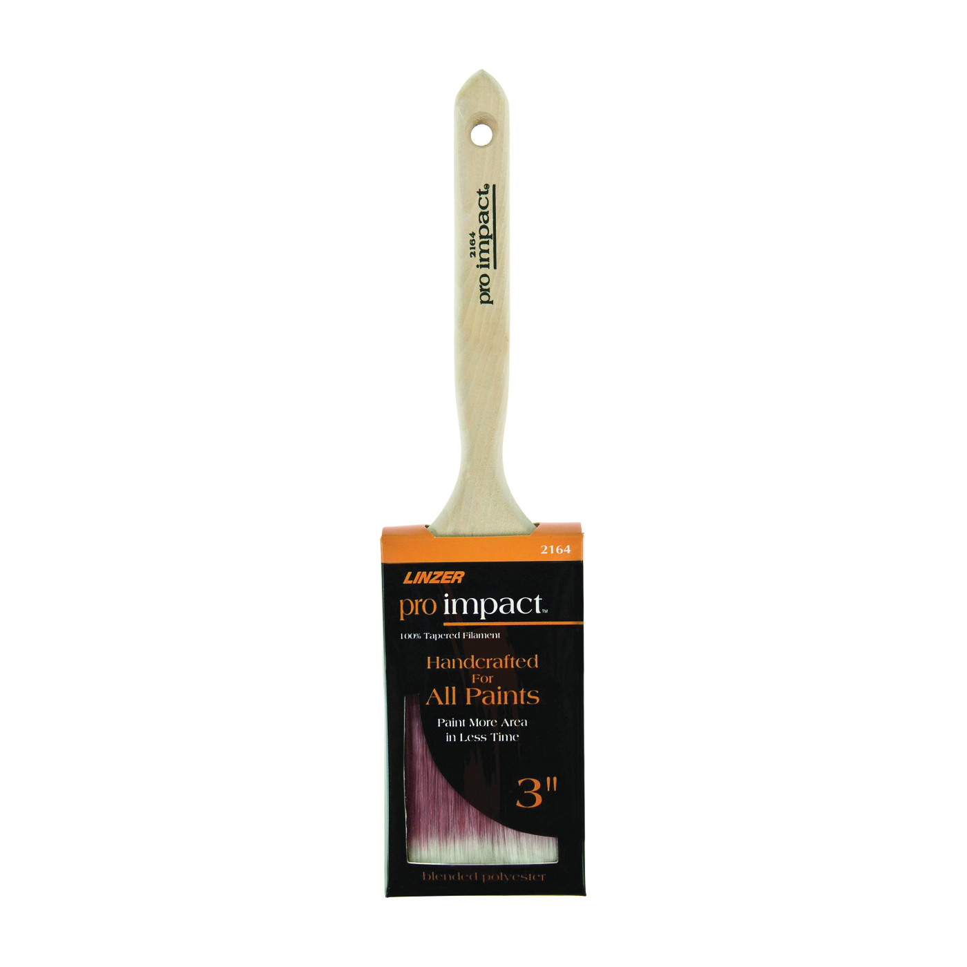 Linzer WC 2164-3 Paint Brush, 3 in W, 3 in L Bristle, Polyester Bristle, Sash Handle