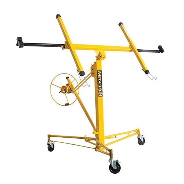 Jobsite Series I-IDPL Drywall and Panel Lift, 150 lb, Steel, Yellow, 48.4 in L, 57.9 in W, 57 in H