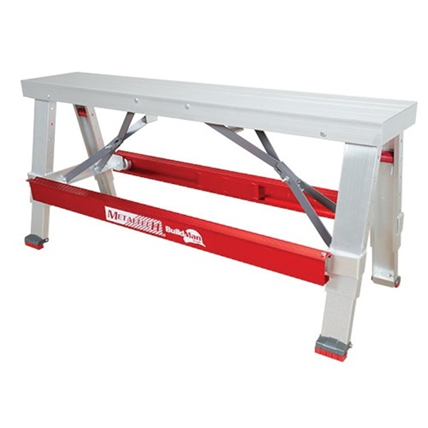 I-BMDWB18 Drywall Bench, 48 in OAW, 6-1/4 in OAH, 17-1/2 in OAD, 500 lb, Red, Aluminum Tabletop