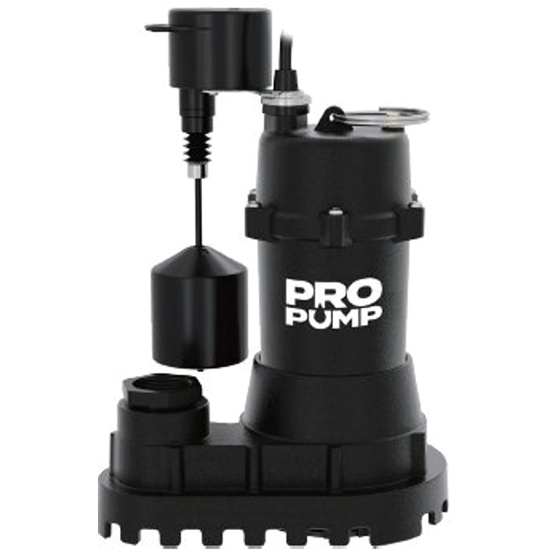 SBI05004VP Sump Pump, 1-Phase, 5.6 A, 115 V, 1/2 hp, 1-1/2 in Outlet, 30 ft Max Head, 4500 gph, Cast Iron