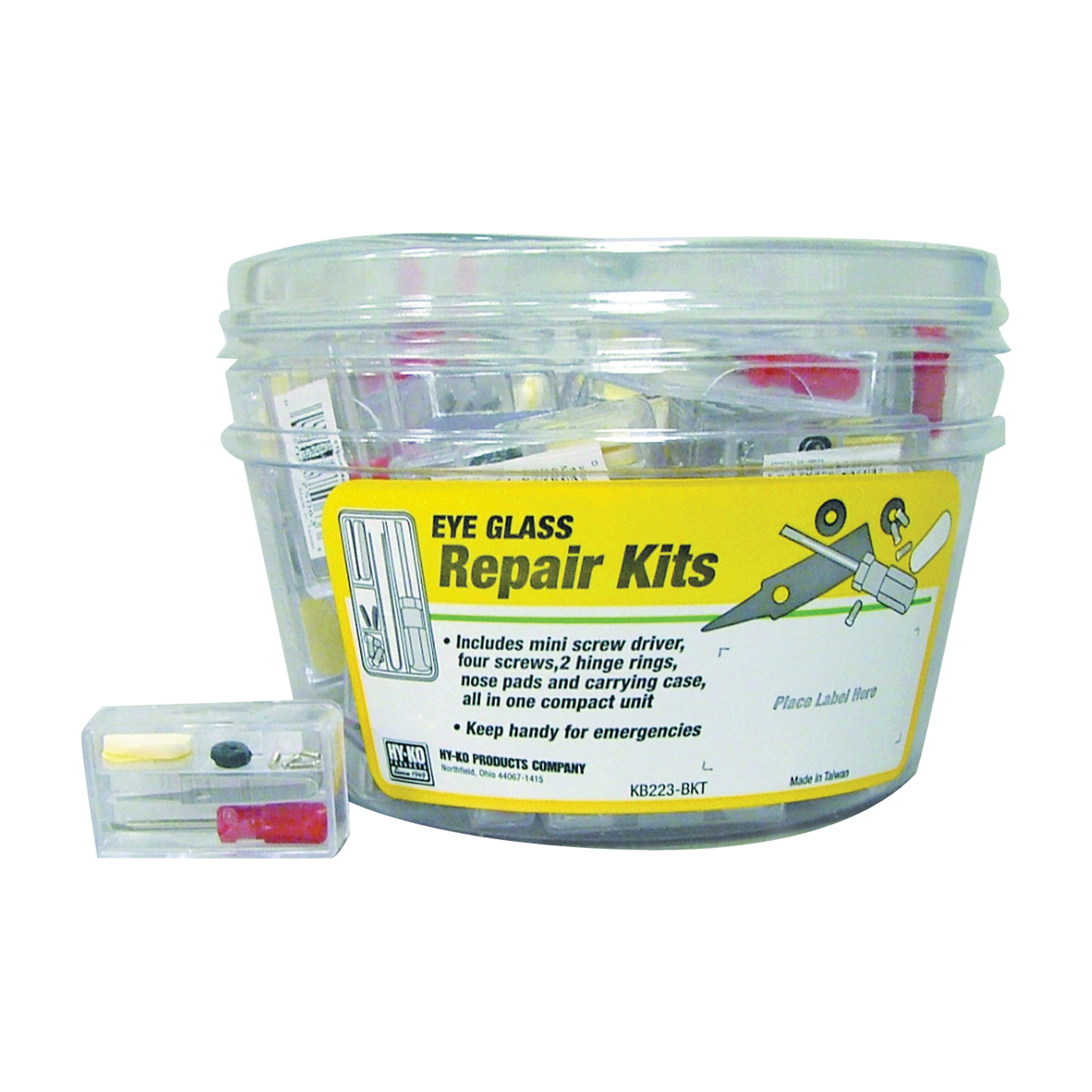 HY-KO KB223-BKT Eyeglass Repair Kit, Plastic - 1