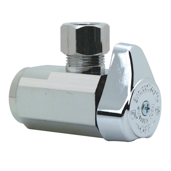G2R17X CD Stop Valve, 1/2 x 3/8 in Connection, Compression x FIP, 125 psi Pressure, Brass Body