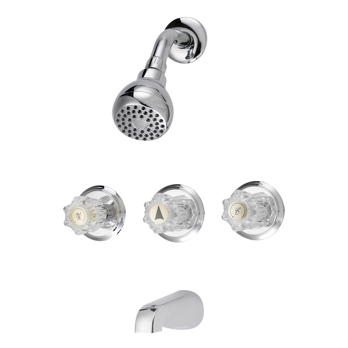 GU-F3010506CP Tub/Shower, Fixed Mount Showerhead, 1.75 gpm Showerhead, 1 Spray Settings, 3-Handle