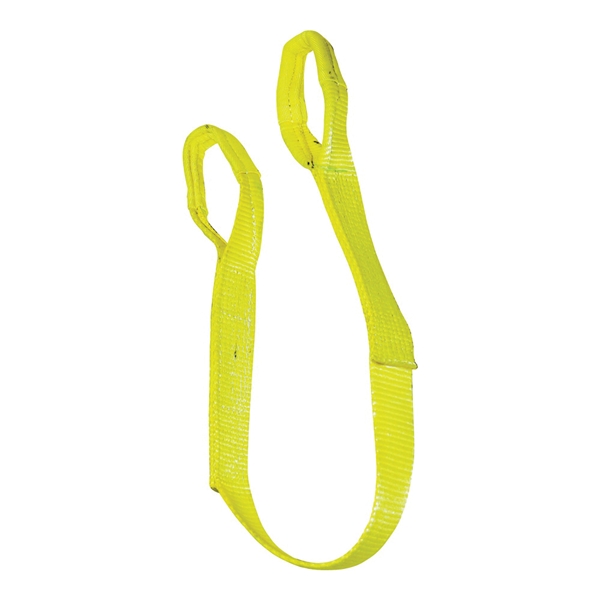 20-EE1-9801X4 Lifting Sling, 1 in W, 4 ft L, 2-Ply, 1600 lb Vertical Hitch, Polyester, Yellow