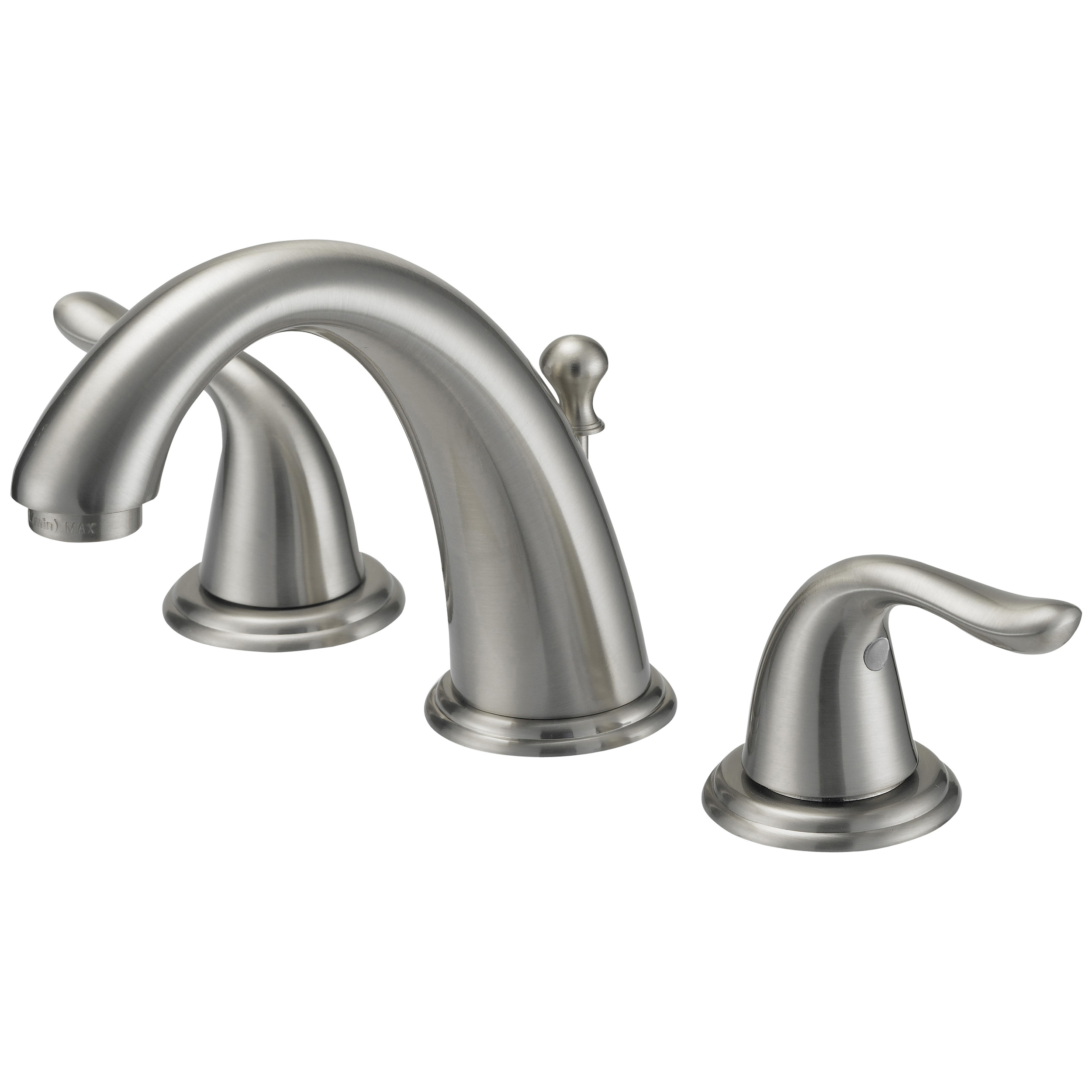 TQ-FW6B0000NP Lavatory Faucet, 1.2 gpm, 2-Faucet Handle, 3-Faucet Hole, Brass/Plastic/Zinc, Lever Handle