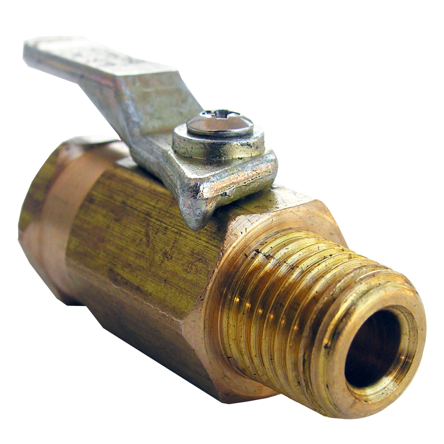 17-0903 Ball Valve, 1/4 x 1/4 in Connection, FPT x MPT, Brass Body