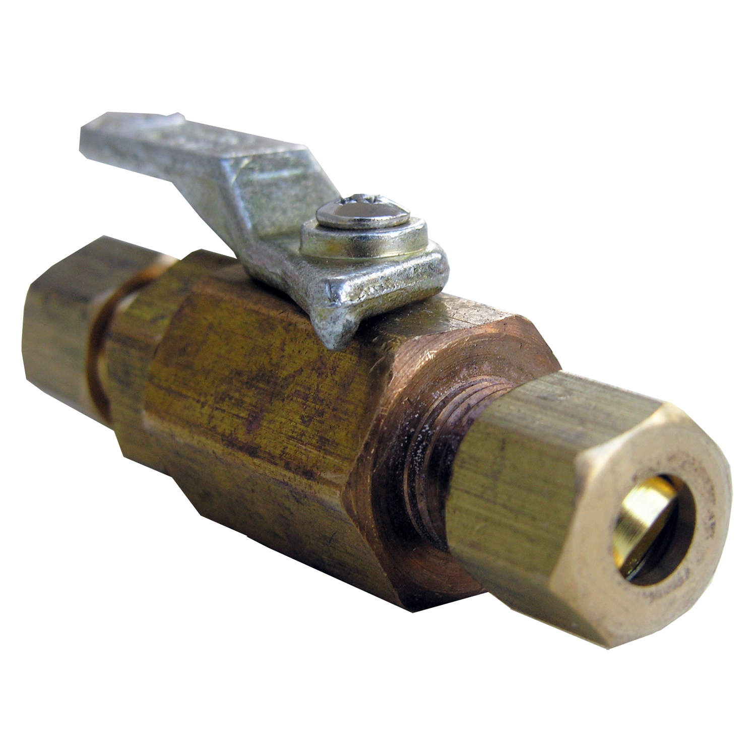 17-0995 Ball Valve, 1/4 in Connection, Compression, Lever Actuator, Brass Body