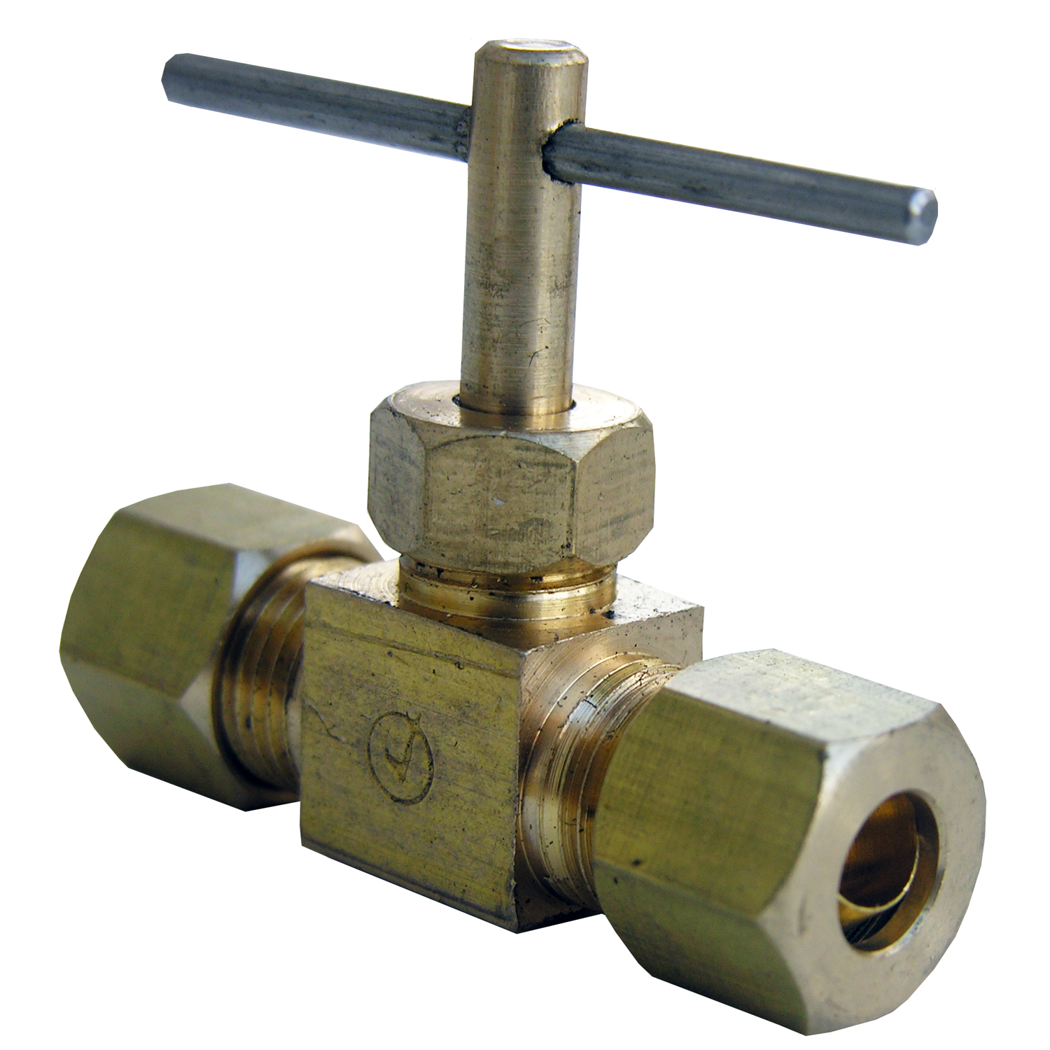 Lasco 17-1511 Straight Needle Valve, 1/4 in Connection, Compression, Brass Body