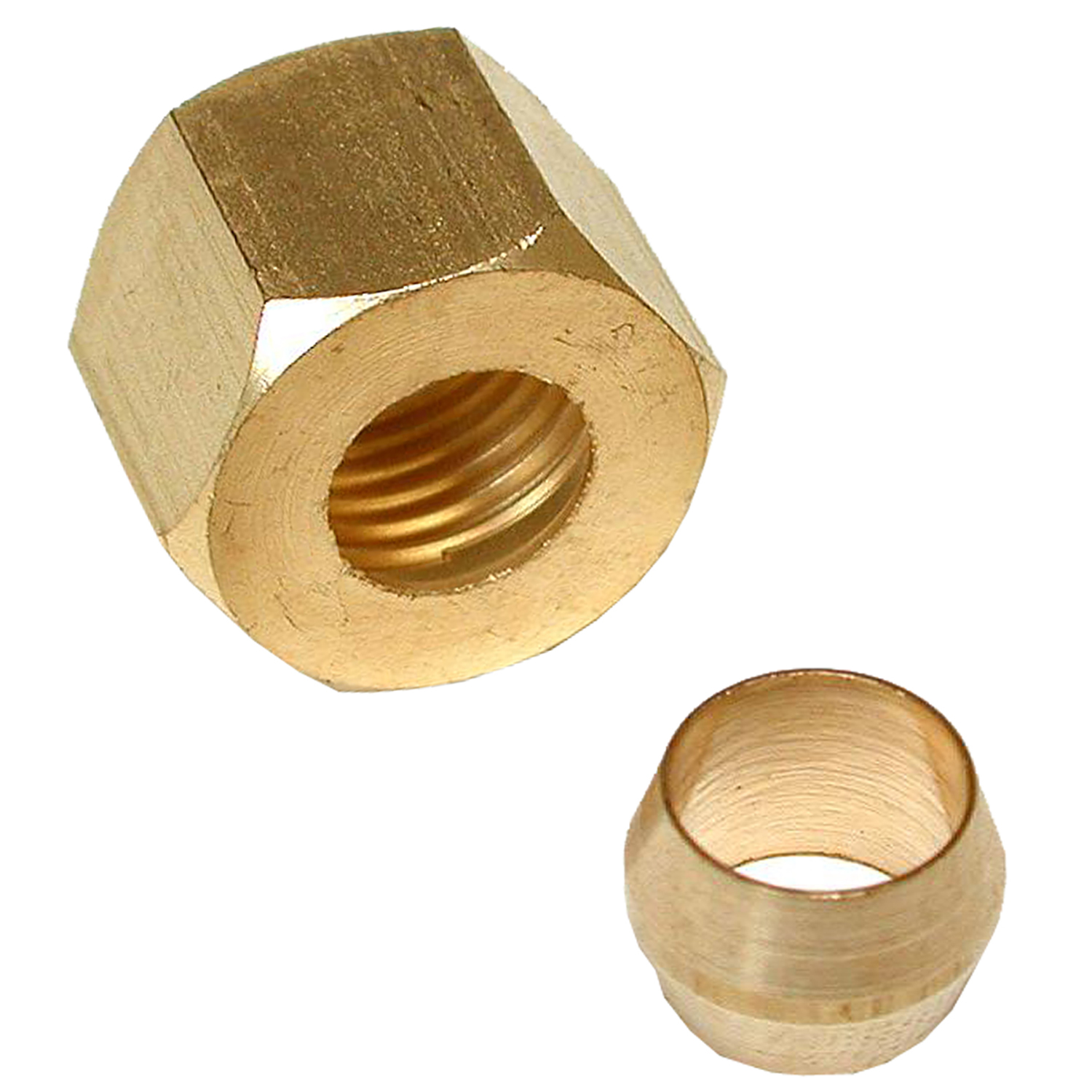 Lasco 17-6115 Nut and Sleeve, 1/4 in, Compression, Brass
