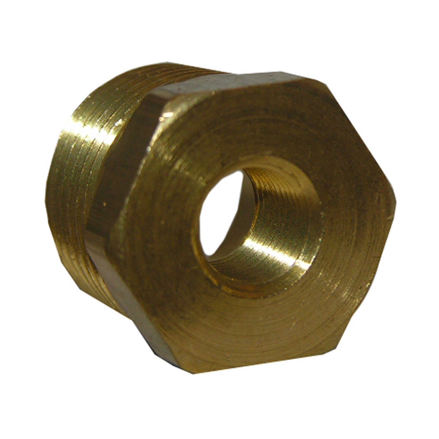 17-9245 Hex Pipe Bushing, 3/8 x 1/4 in, MPT x FPT, Brass, 125 psi Pressure