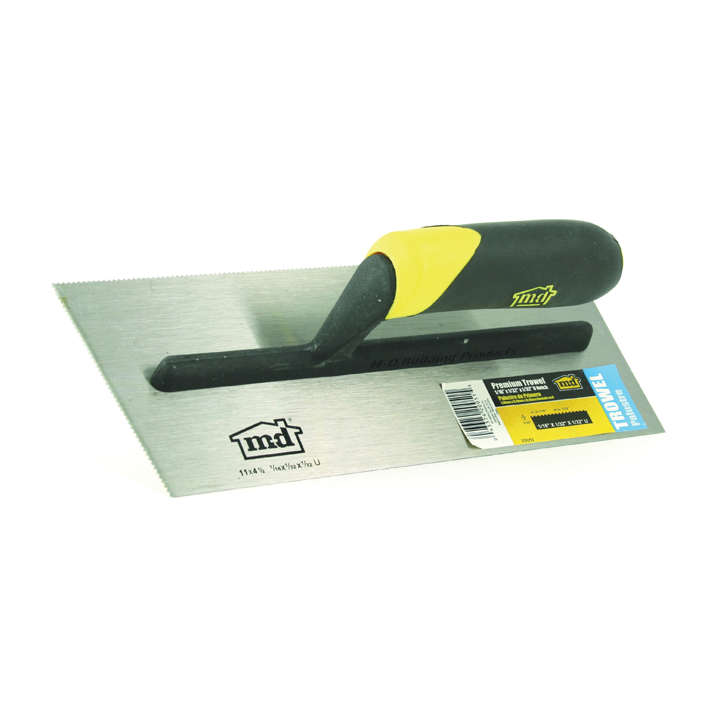 20051 Tile Installation Trowel, 11 in L, 4-1/2 in W, U Notch, Comfort-Grip Handle