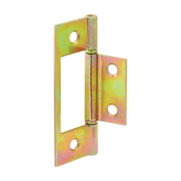 N 6656 Door Hinge, 1 in W Frame Leaf, 3 in H Frame Leaf, Steel, Brass