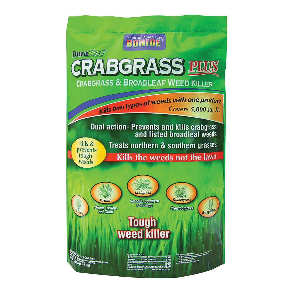 60492 Crabgrass and Broadleaf Weed Killer, Granular, White, 12 lb