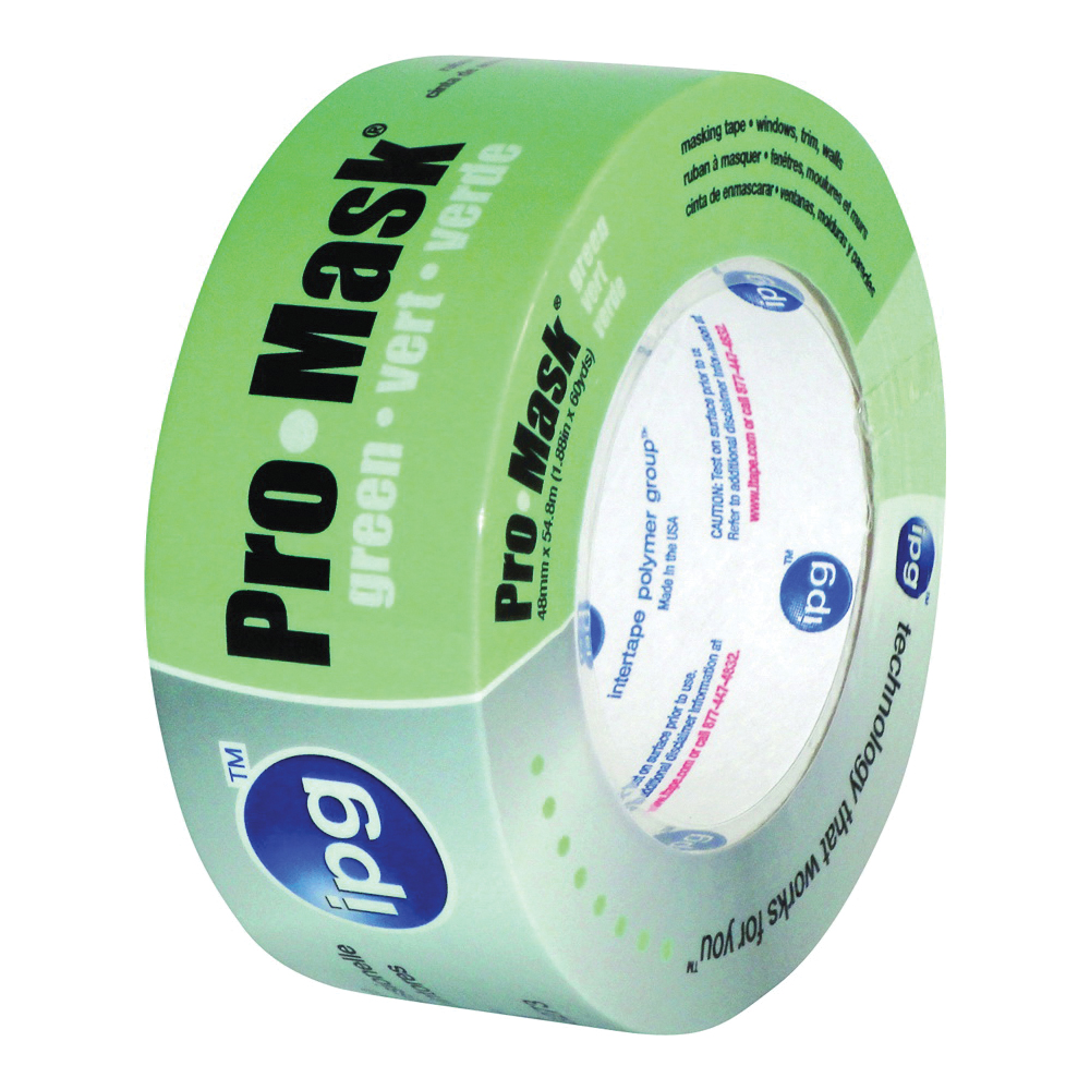 5802-.75 Masking Tape, 60 yd L, 3/4 in W, Crepe Paper Backing, Light Green