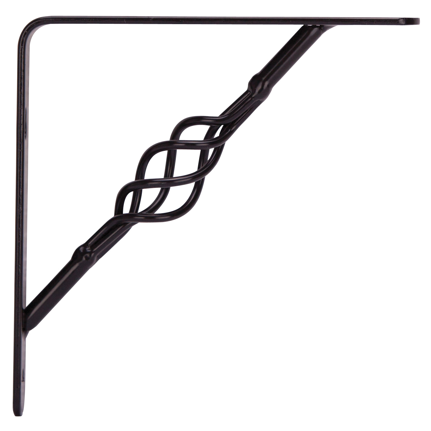 SB-013PS Decorative Shelf Bracket, 132 lb/Pair, 6 in L, 6 in H, Steel, Black