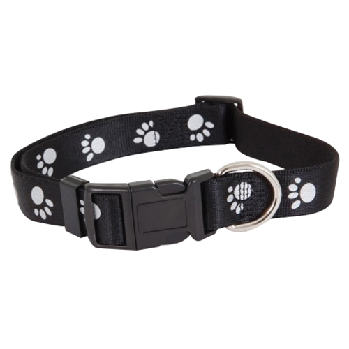 Petmate 22472 Dog Collar, Adjustable Link, 8 to 14 in L, 3/8 in W, Nylon, Black