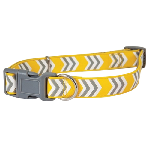 Petmate 12394 Dog Collar, Adjustable Link, 16 to 26 in L, 1 in W, Rubber, Yellow
