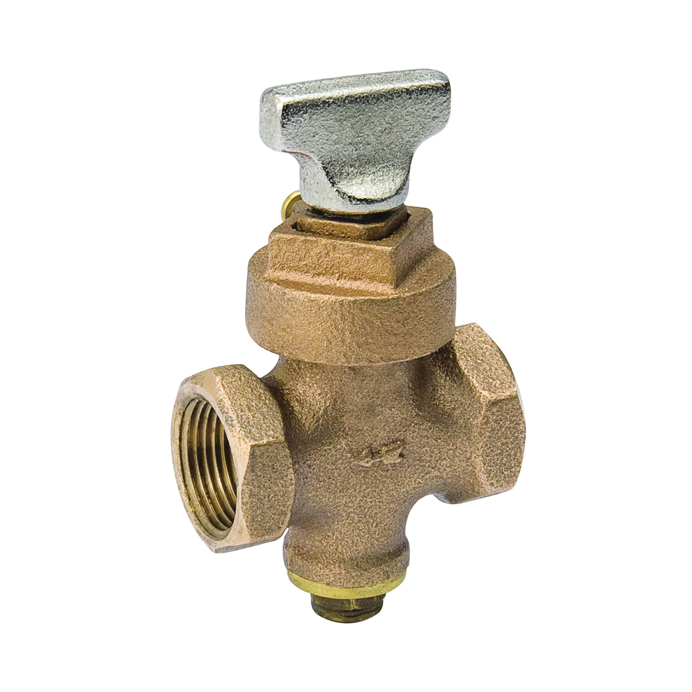 105-903NL Stop and Drain Valve, 1/2 in Connection, FPT x FPT, Bronze Body